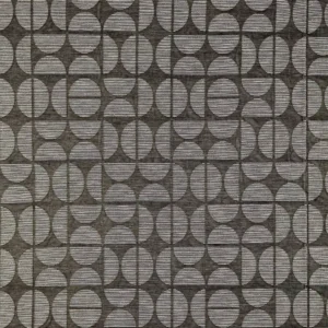 black-grey geometric voile-sheer fabric from Clarke & Clarke