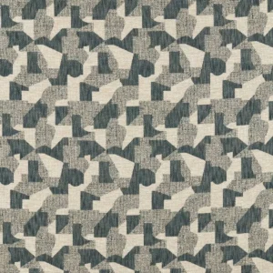 green geometric woven fabric from Clarke & Clarke