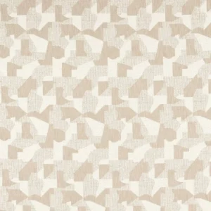 white geometric woven fabric from Clarke & Clarke