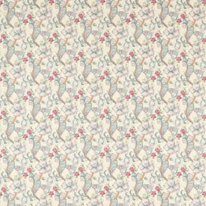 white botanical cotton fabric from Clarke & Clarke