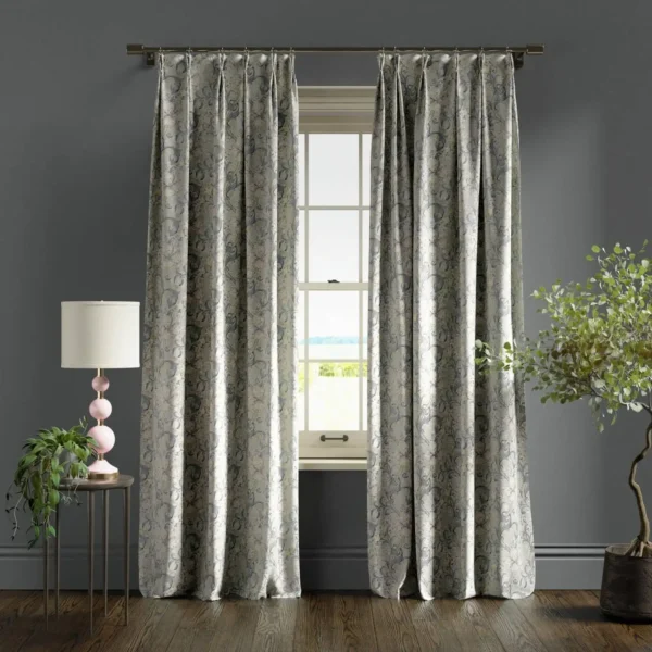 Golden Lily Fabric - Slate / Dove by Golden Lily Fabric - Slate / Dove from