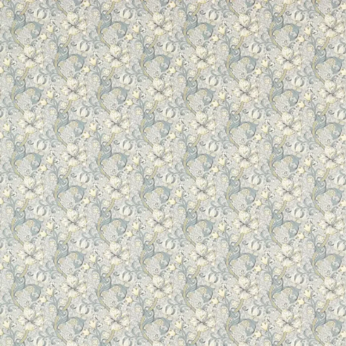 Golden Lily Fabric - Slate / Dove swatch