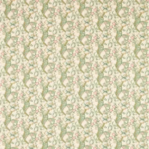 green botanical cotton fabric from Clarke & Clarke