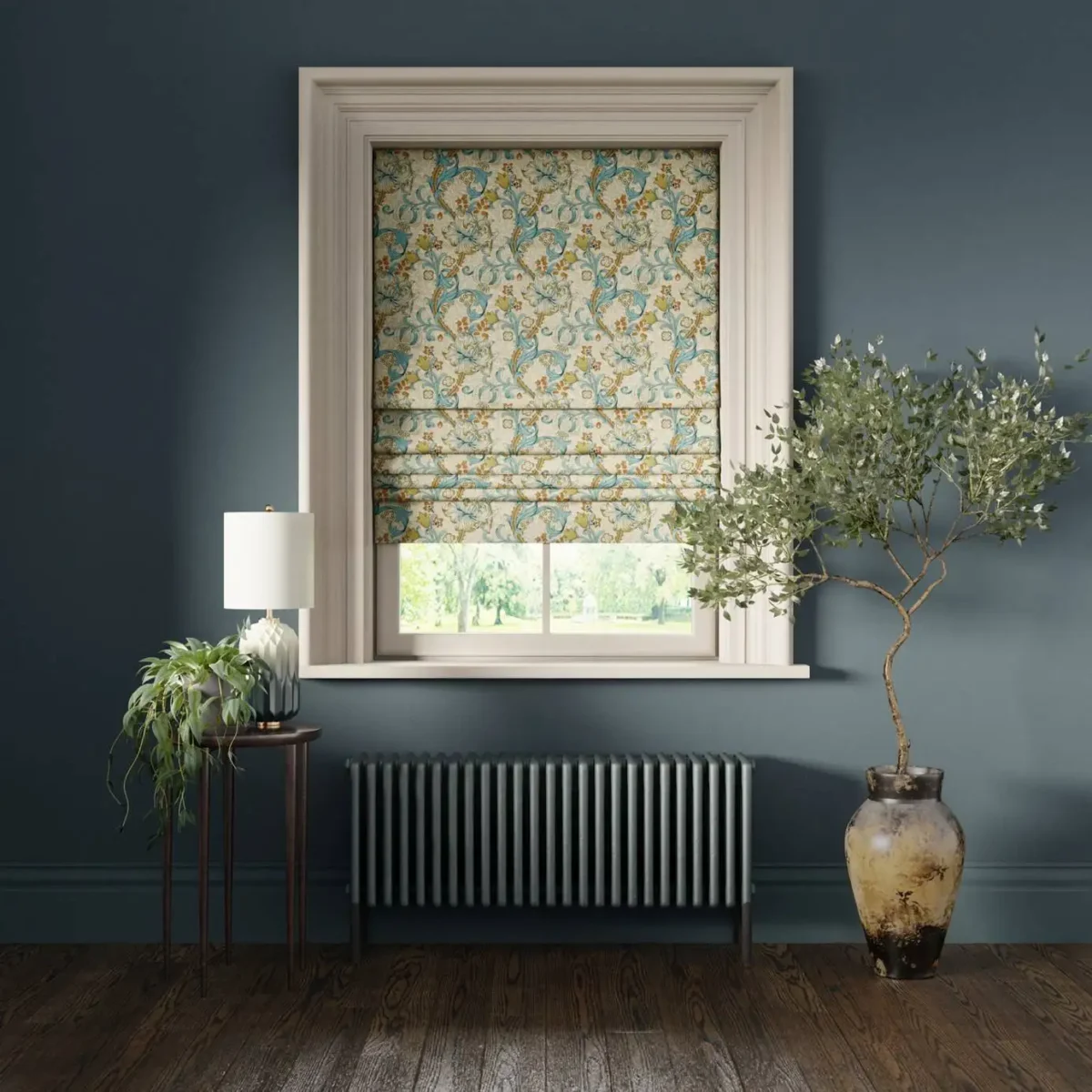 Golden Lily Fabric - Linen / Teal by Golden Lily Fabric - Linen / Teal from