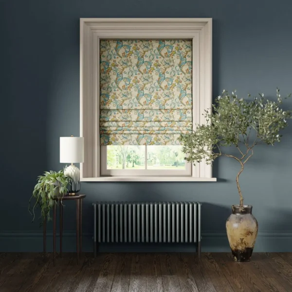 Golden Lily Fabric - Linen / Teal by Golden Lily Fabric - Linen / Teal from