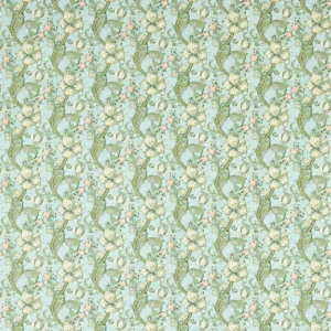 blue botanical cotton fabric from Clarke & Clarke