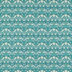 blue botanical cotton fabric from Clarke & Clarke