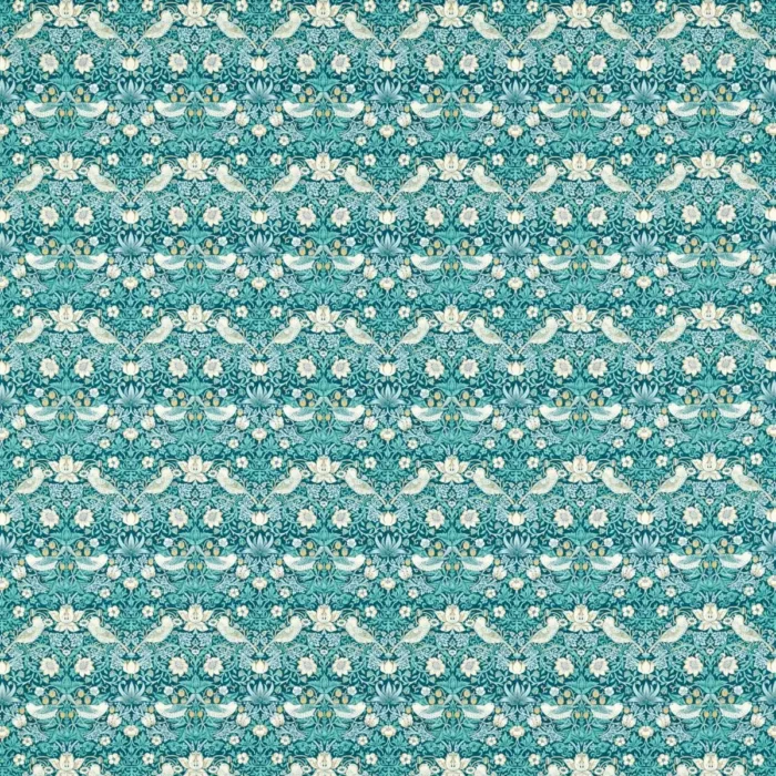 Strawberry Thief Fabric - Teal swatch