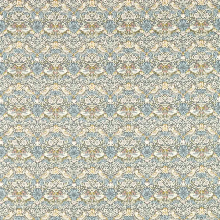 Strawberry Thief Fabric - Slate / Blush swatch