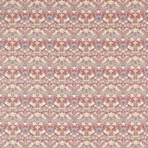red botanical cotton fabric from Clarke & Clarke