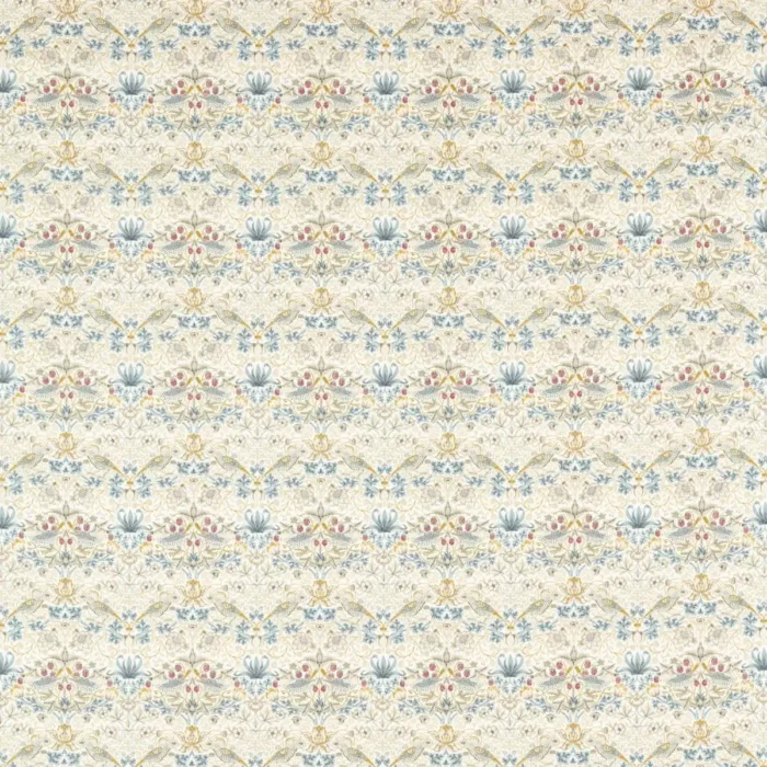 Strawberry Thief Fabric - Linen / Plum – Linen Plum swatch