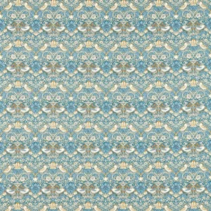 blue botanical cotton fabric from Clarke & Clarke