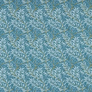 blue botanical cotton fabric from Clarke & Clarke