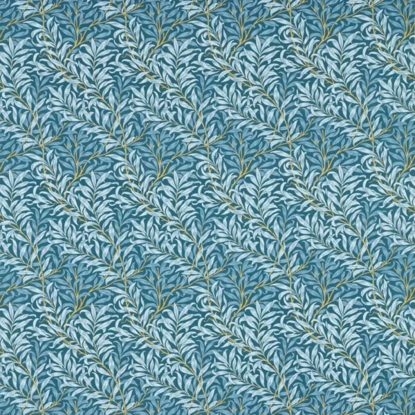 Willow Boughs Fabric - Denim by blue botanical cotton fabric from Clarke & Clarke
