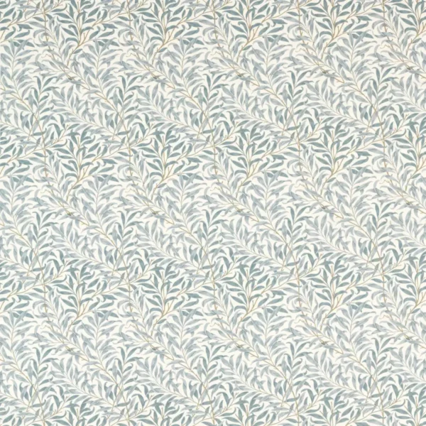Willow Boughs Fabric - Mineral by blue botanical cotton fabric from Clarke & Clarke