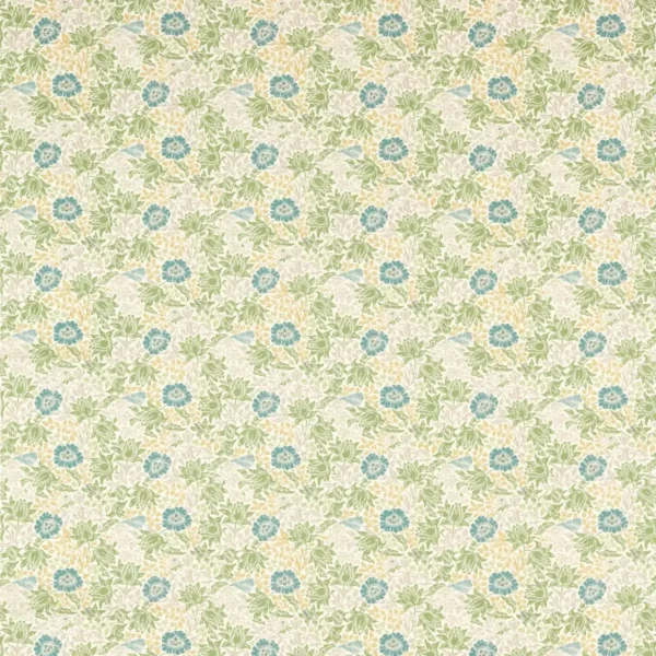 green botanical cotton fabric from Clarke & Clarke