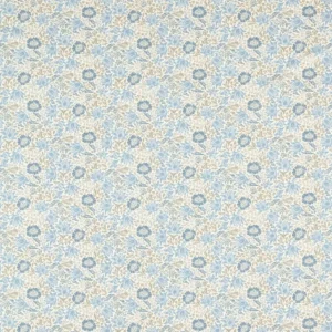 blue botanical cotton fabric from Clarke & Clarke