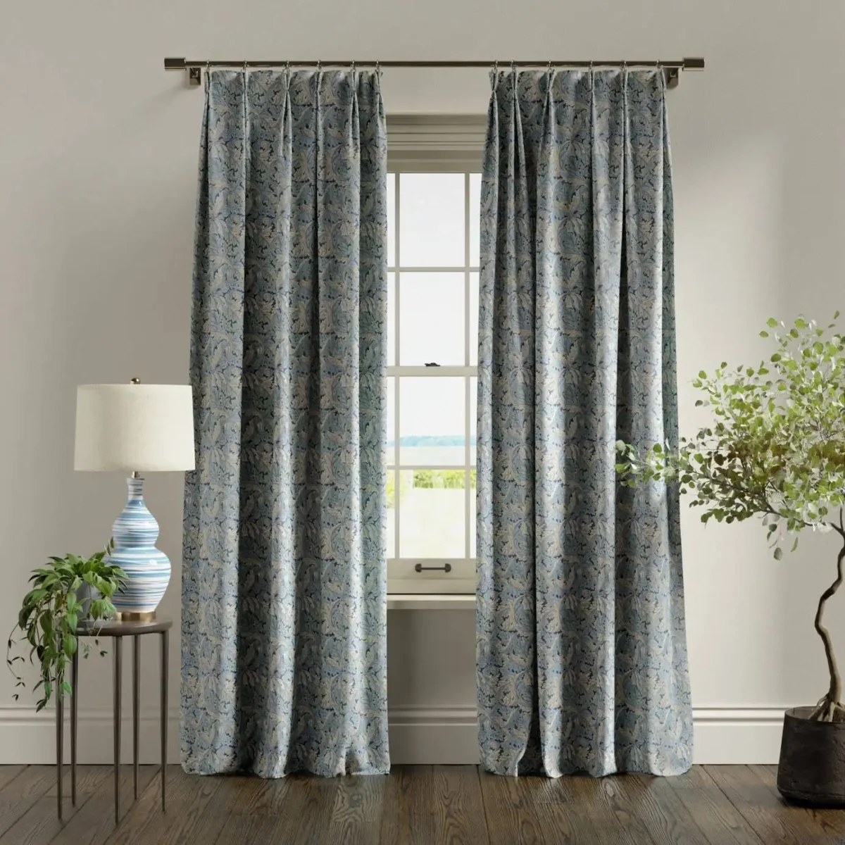 Acanthus Fabric - Denim by Acanthus Fabric - Denim from