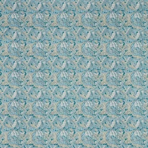 blue botanical cotton fabric from Clarke & Clarke