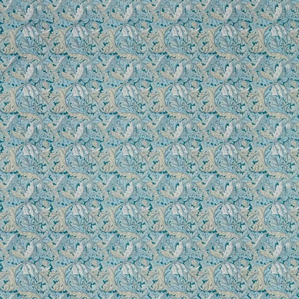 Acanthus Fabric - Denim by blue botanical cotton fabric from Clarke & Clarke