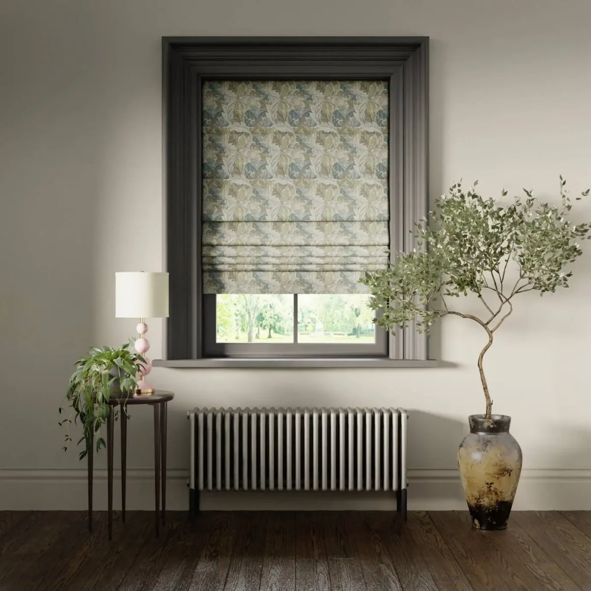 Acanthus Fabric - Slate / Dove from