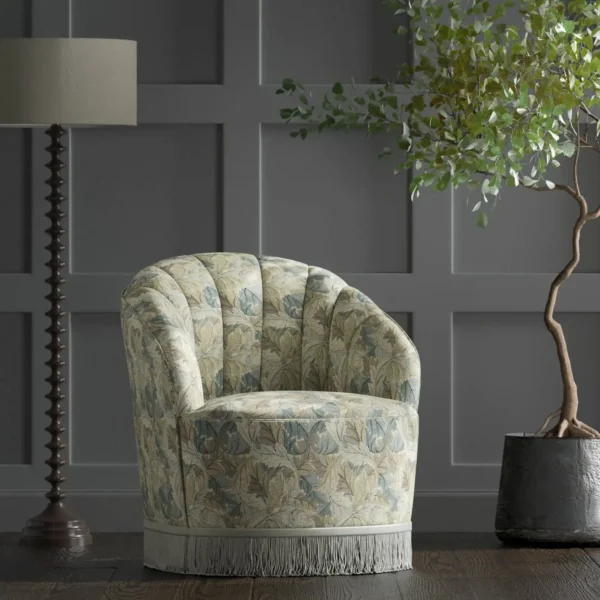 Acanthus Fabric - Slate / Dove by Acanthus Fabric - Slate / Dove from