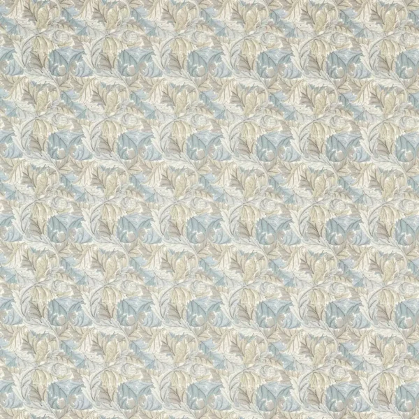 Acanthus Fabric - Slate / Dove by black-grey botanical cotton fabric from Clarke & Clarke