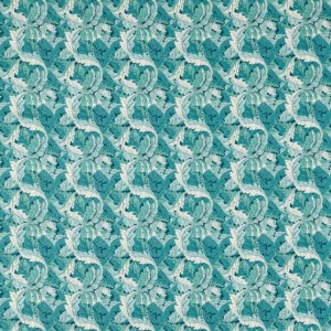 blue botanical cotton fabric from Clarke & Clarke