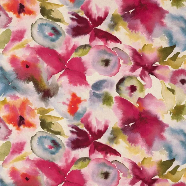 Flores Fabric - Fuchsia / Zest / Azure by Flores Fabric - Fuchsia / Zest / Azure from