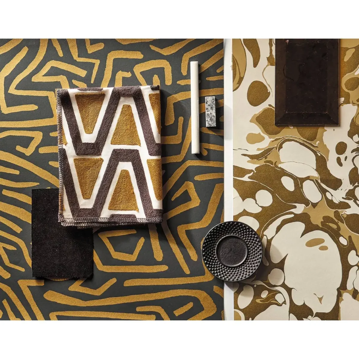Dentella Fabric - Brass by Dentella Fabric - Brass from