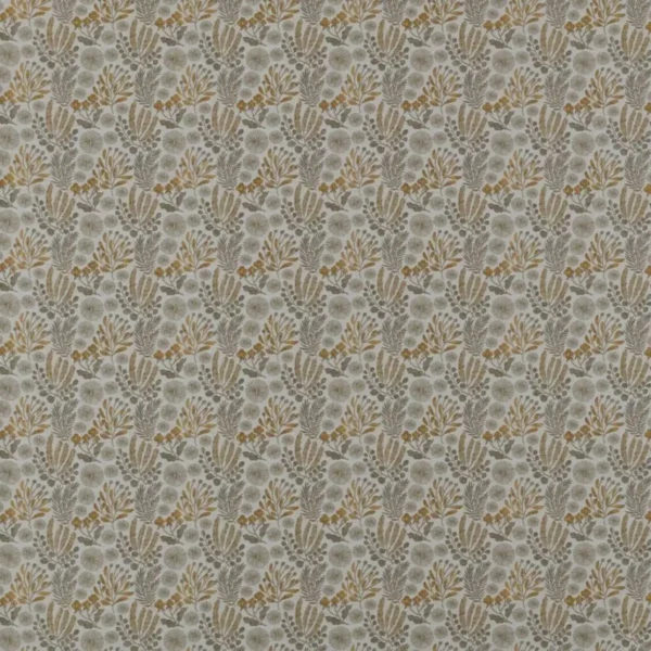 Beckett Fabric - Saffron by yellow botanical jacquard fabric from Ashley Wilde