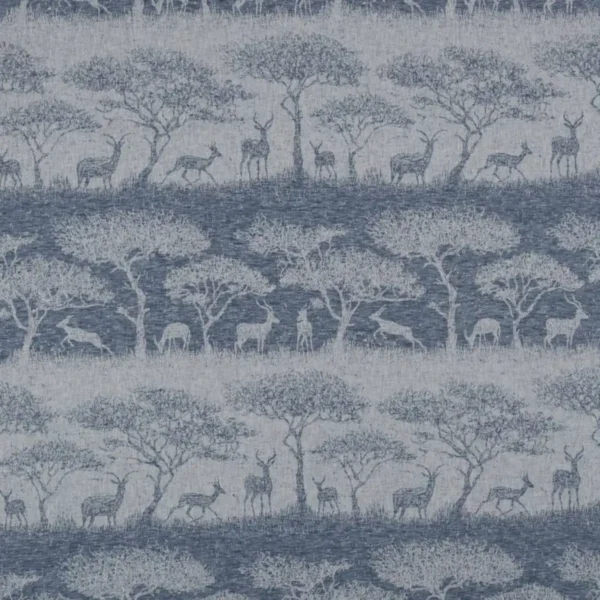 Hastings Fabric - Danube by blue animal jacquard fabric from Ashley Wilde