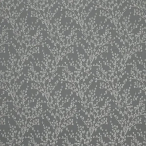 black-grey botanical jacquard fabric from Ashley Wilde