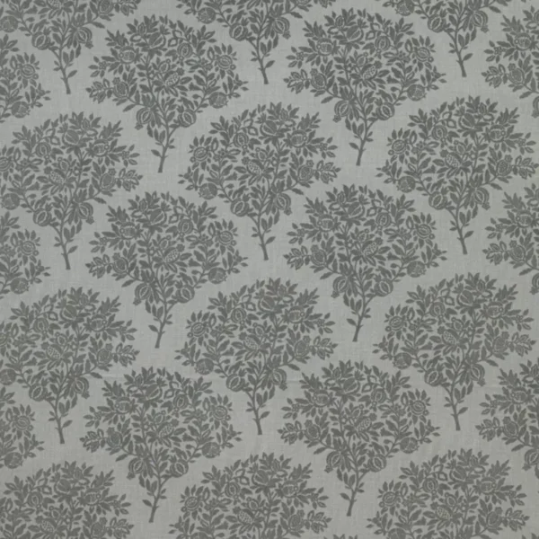 Cherington Fabric - Dove by black-grey botanical woven fabric from Ashley Wilde