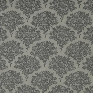 black-grey botanical woven fabric from Ashley Wilde