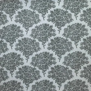 black-grey botanical woven fabric from Ashley Wilde