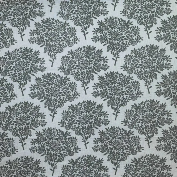 black-grey botanical woven fabric from Ashley Wilde