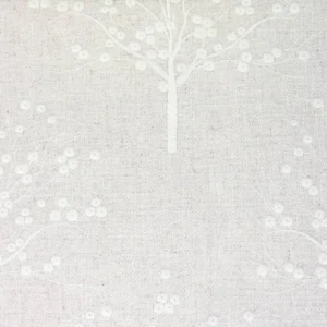 neutral botanical embroideried fabric from Clarke & Clarke