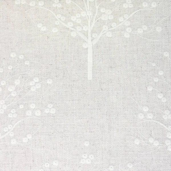 Bowood Fabric - Natural by neutral botanical embroideried fabric from Clarke & Clarke