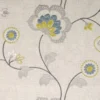 yellow botanical embroideried fabric from Clarke & Clarke