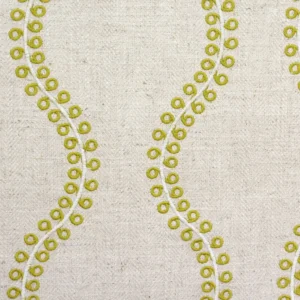 yellow striped embroideried fabric from Clarke & Clarke