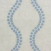 blue striped embroideried fabric from Clarke & Clarke
