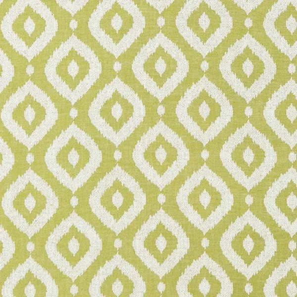 Soraya Fabric - Apple by green geometric jacquard fabric from Clarke & Clarke