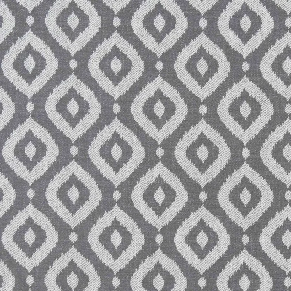 Soraya Fabric - Charcoal by black-grey geometric jacquard fabric from Clarke & Clarke