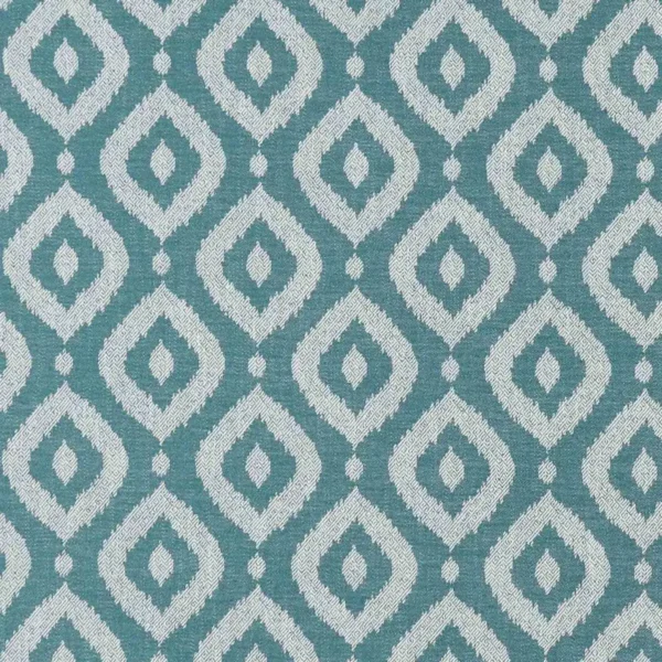 Soraya Fabric - Teal by orange traditional woven fabric from Clarke & Clarke