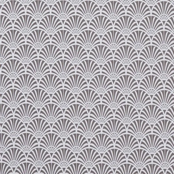 Zellige Fabric - Charcoal by black-grey retro jacquard fabric from Clarke & Clarke