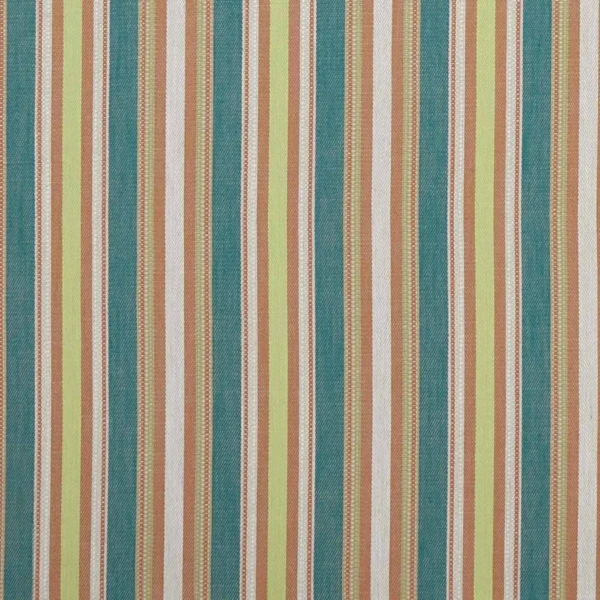 Ziba Fabric - Teal / Spice by multicolour striped woven fabric from Clarke & Clarke