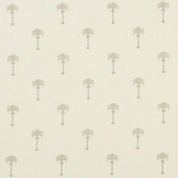 Menara Metallic Fabric - Champagne / Ivory by brown botanical embroideried fabric from Clarke & Clarke