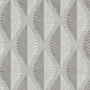 black-grey botanical embroideried fabric from Clarke & Clarke