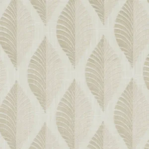 brown botanical embroideried fabric from Clarke & Clarke